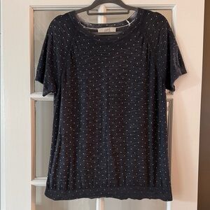 LOFT Navy Short Sleeve Tee with Speckled Design